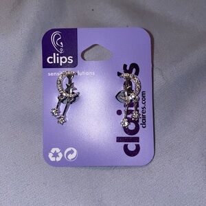 Claire’s boho moon dangle clip on earring belly navel ring